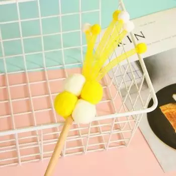 Игрушка-дразнилка для кошек Интерактивная игрушка-палочка для кошек с плюшевым мячом Забавный звук колокольчика Эластичный зелёный