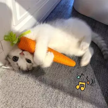 Cat toy Audible carrot tickling cat stick high and boring baby cat molar stick Bite resistant cat scratching board pet products S оранжевый