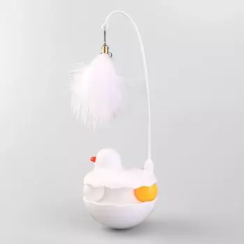Cat Toy Automatic Cat Teaser Handy Gadget Energy Consumption with Bell Kittens Tumbler Pet Supplies Cat Toy [White] little duck Tumbler