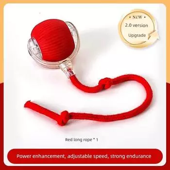Cat Toy Automatic Cat Teasing Ball Cat Toy Ball Self-Hi Relieving Stuffy with Rope Pet Supplies Jumping Ball Upgrade 2.0-Red Long Rope