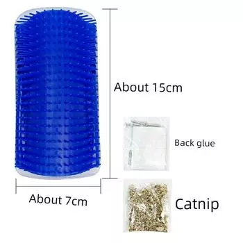 Cat Toy Cat Itching Device Corner Rub Hair Handy Gadget Cat Scratch Board No Dandruff Face Scratch an Itch Pet All Products Blue (catnip)