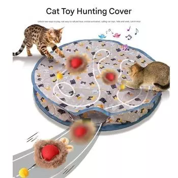 Cat Toy Hunting Cover Electric Pet Toy Interactive Self-entertainment Rolling Ball Cat Toy One Size красный