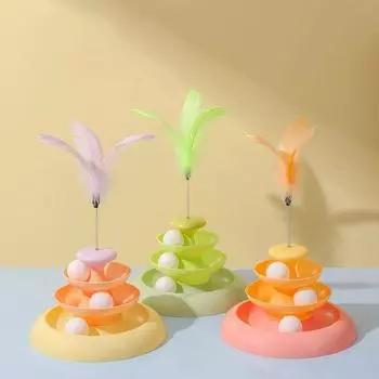 Cat toy Self High Funk Toy Kitten Teasing cat stick Cat Turntable ball baby cat automatic teasing cat and cat supplies розовый