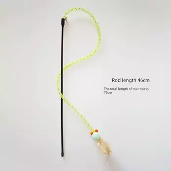 Cat Toy Simulation Small Goldfish Elastic String Funny Cat Stick Feather Kitten Molar Bite-Resistant Pet Supplies Funny Cat Artifact Green Network Management