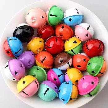 Cat Toy Sound 4cm Bell Ball Metal Plastic Hollow Two-Color Ball Funny Cat Interactive Toy Pet Supplies Metal Bell Ball about 4cm(10 color random)