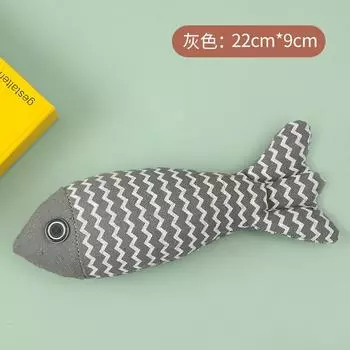Cat Toys Catnip Fish Self-Hi to relieve boredom and tease cats to grind their teeth and resist biting. Cat Simulation Fish Toys Pet Supplies 22*9cm тёмно-синий