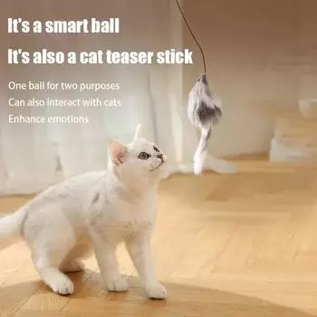 Cat Toys Mouse Teaser Ball Fun Moving Toy for Pet Cat Dog Electric Teaser Ball Automatic Intelligent Rolling Ball синий