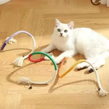 Cat Toys Silvervine Cat Teaser Toy Interactive Molar Cotton Rope Toys Clean Mouth Kitten Play Toy Cat Toys Silvervine Cat Teaser оранжевый