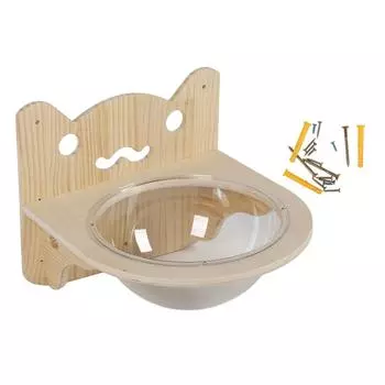 Кошачья настенная полка-кровать, настенная прочная деревянная прозрачная капсула, кошачья кровать, мебель для сна и игр C