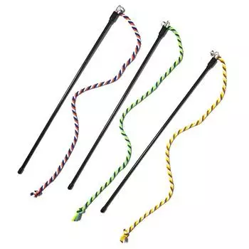 Cat Wand Toy Cat Interactive Toy Teaser Teasing Cat Rope with Bell Cat Chew Toy Clean Teeth Kitten Play Toy Supplies Accessories