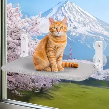 Cat Window Сильное всасывание Легко Cat Window Cat Грузоподъемность Вентиляция Для Лета и Стресс Окно Окно Обзор Cat Cat Японский серый