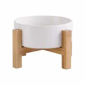 Cat with natural bamboo with pet food feeding pet pet cat food cat easy to for cat cat easy to stable tableware, ceramic, stand, legs, bowl, bowl,