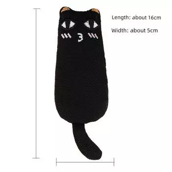 Cat Yellow Duck Dog Toy Stuffed Bite-Resistant Molar Sound Relieving Stuffy Handy Gadget Golden Retriever Corgi Pet Supplies Black linen cat