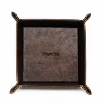 Catch All Пустой карман Вход Складной квадратный поднос для хранения предметов из искусственной кожи Темно-коричневый Вход Ключи Ювелирные изделия Кольцо Приемник коричневый
