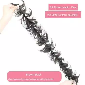 Caterpillar Winding Women s Bun Fluffy Hair Ring Natural color