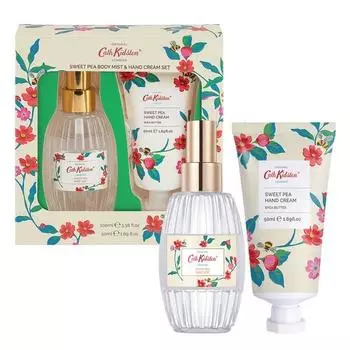 Cath Kidston Sweet Pea спрей для тела и крем для рук, подарочный набор Спрей для тела 100 мл + крем для рук 50 мл, 1 комплект