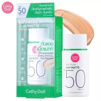 Cathy Doll Anti Acne Sun Matte SPF50 PA++++ 40 г - Тайская косметика 40 g