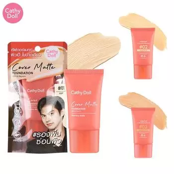 Cathy Doll Cover Matte Foundation SPF15 PA+++ 15 мл - Тайская косметика 01 Ivory