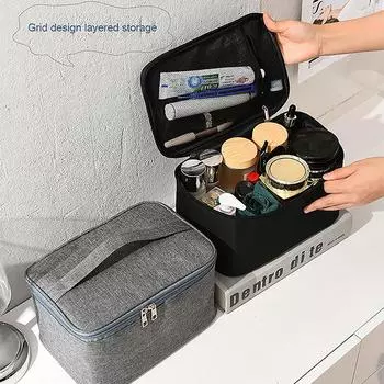 Cationic Большая вместительная мужская косметичка, удобная дорожная сумка-туалет, сумка для хранения на открытом воздухе, водонепроницаемая женская косметичка чёрный