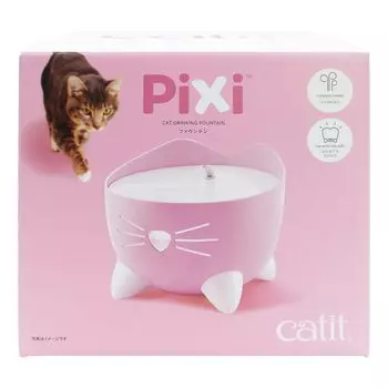 Catit Pixi Fountain Pink Quiet Smart Cat Waterer Автоматическая поилка с 1 фильтром для смягчения воды 2,5 л