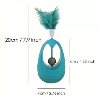 Catnip Ball Tumbler Feather Teases Toy For Indoor Cats Interactive Catmint Chew Toys Teeth Cleaning Cat Toys жёлтый