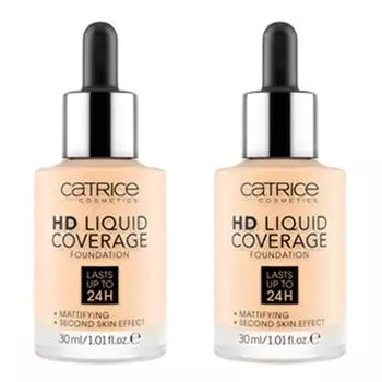 Catrice HD Liquid Coverage Foundation 30 мл, нет. 002 Фарфорово-бежевый, 2 шт.