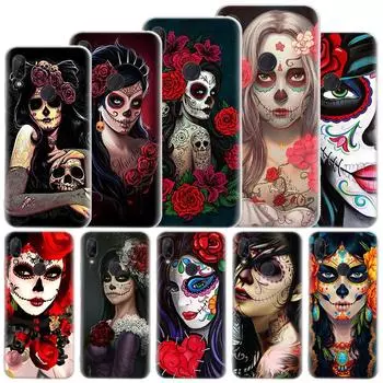 Мягкий чехол Catrina Beautiful Rose Girl Skull для Xiaomi Mi 11 Lite 11i 12X 11T 10T 9T Pro Phone Cover 12 10 9 8 5X 6X Ultra Housi Xiaomi Mi 11 Lite