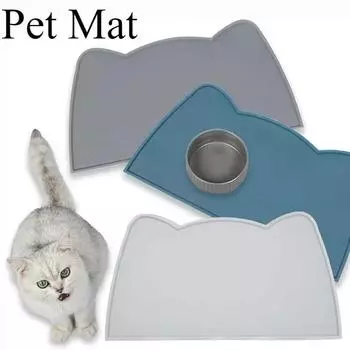 CatS Accessories Cats Clean Dog Mats to Placemat Pad Bowl Leak-proof Waterproof Anti-slip Anti-dirty. Food Pet Easy and Grade 110Cm & Custom Shape 3 серый