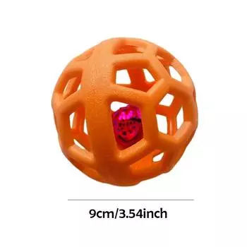 Cats and Dogs with Hollow Balls Cleaning Teeth Without Deformation Toys TPR Plastic Rubber Balls Christmas Bells Pet Toy Balls оранжевый