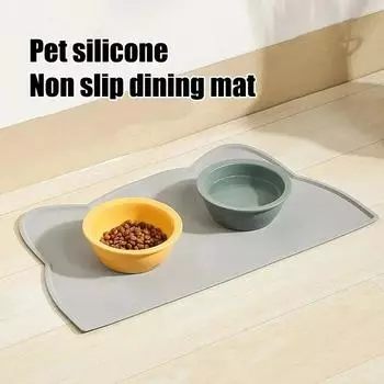 Cats Bed Food Bowl Water Beds and Furniture Feeder Accessories Placemat Puppy Feeding Pet Silicone Cats for Mat Dog Cats Tray 110Cm & Custom Shape 3 серый