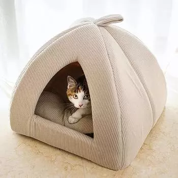 Cats Beds Halloween Bed Warm Things for Winter Dog Accessory Basket House Accessories Mat Houses and Habitats Pet Products All 48x48x48cm хаки