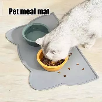 Кошки Кошачья кровать Кормушка для корма Кошачьи кровати и мебель Миска Поднос для собак Подставка для столовых приборов Товары. Водный силиконовый коврик для кормления щенков 110Cm & Custom Shape 3 серый