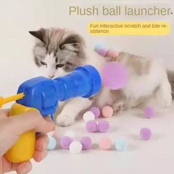 Cats Cats Toys Mini Shooting Gun Game Pet. Interactive Tools 1 Piece Set Elastic Fur Ball Toy Plush Transmitter Accessories Home XS