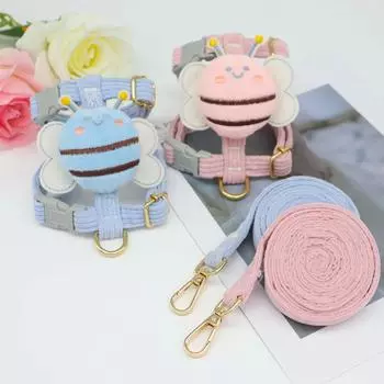 Cats Harness Vest Dog Collar Puppy Loss Prevention Pets Dogs Accessories Pet Choice Toddler Bee Animal Shape Walking Outdoors S чёрный