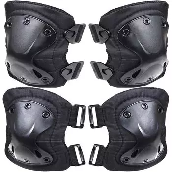 Catsobat Survival Game Protector Knee Pads Elbow Pads Elbow Pads Knee Pads Sports Outdoor Day Manufacturer [30 Warranty] (Black 2)