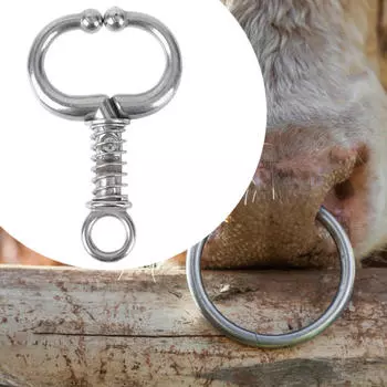 Cattle Bull Nose Ring Farm Animals Equipment Stainless Steel Spring Cow Pliers