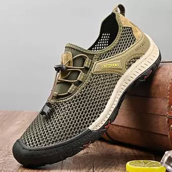 Cave men s shoes summer 2025 new mesh breathable thin wading shoes casual hollow mountaineering Shoes 38