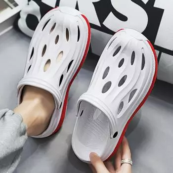 Cave shoes men s summer 2025 new outdoor sports non-slip casual fashion bag head breathable soft bottom cool slippers 36 хаки