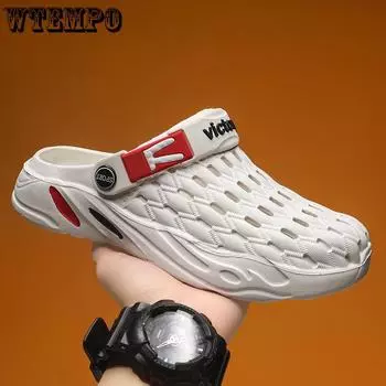 Cave Shoes Повседневные нескользящие износостойкие пляжные сандалии на толстой подошве Большие размеры Летние уличные тапочки 39 чёрный