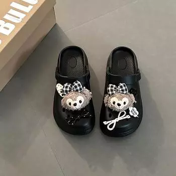 Cave shoes women s cute cute cute new summer high value breathable bag head drag thick bottom drag 36-37