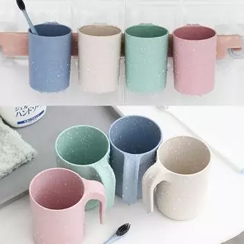 Cawan Cuci Mulut из пшеничной соломы, чашка для полоскания рта для ванной комнаты с ручками, многофункциональная женская Cawan Minum, кухонная мужская модная простая чашка для мытья посуды ручной работы розовый