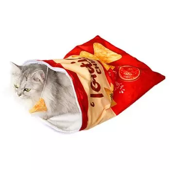 CAWKAY Cat Sweets Cat Домашний питомец Тепло Спящий питомец Холод SNS Кровать, Сумка, Дом, Кровать, Сумка, Принадлежности, Защита, Фотогеничность, (красный (Кукурузные чипсы), M)