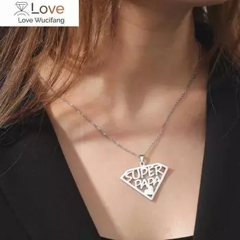 Cazador Super Papa Mama Подвеска Ожерелье Для Мужчин Папа Женщина Ювелирные Изделия Из Нержавеющей Стали Подарки Для Матери День Отца Оптовая