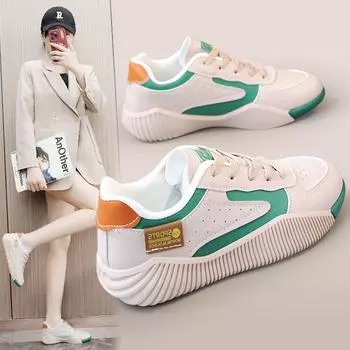 Cb6602 Новые белые туфли, женская весенне-летняя повседневная женская обувь с толстой подошвой, износостойкая дышащая студенческая корейская мода 36