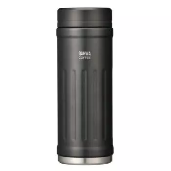 CB JAPAN Бутылка для воды для питья с вакуумной изоляцией, двухслойная структура, обработанная тефлоном, серая, 410 мл, бутылка для кофе Kahua QAHWA серый