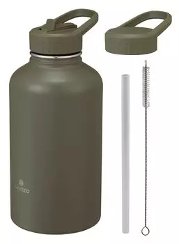 CB JAPAN Бутылка для воды Спортивная бутылка Khaki Прямая питьевая трубочка с вакуумной изоляцией 2-слойная структура SOLUND Активная бутылка santeco [тип 2WAY] 1.9 л