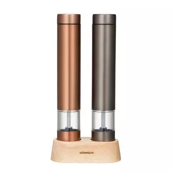 CB Japan Electric Mill Pepper Mill Graphite Grey Set of В комплекте со специальной деревянной подставкой Rock Salt Pepper Spice Coarseness Adjustable Atomico [Copper &