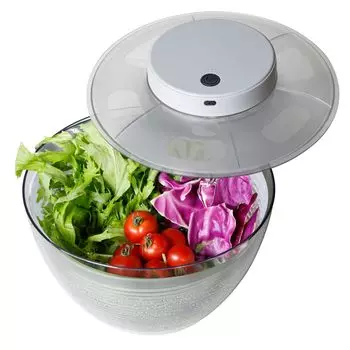 CB Japan Salad Spinner Электрическая беспроводная сушилка для овощей Большая емкость для приготовления Беспроводная USB-перезаряжаемая беспроводная сушилка для салата Atomico белый