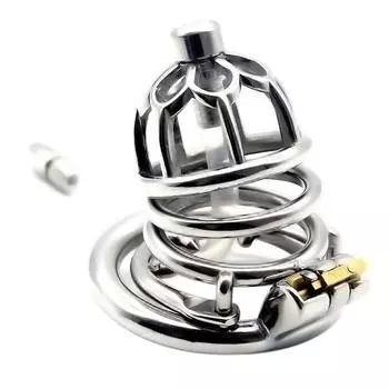 CB Lock для мужчин, клетка для пениса из нержавеющей стали, секс-игрушка для взрослых, клетка для члена, кольцо для пениса, БДСМ, раб, целомудрие, фетиш, мочевой катетер 40mm