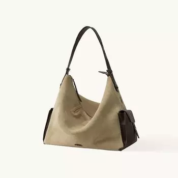 Cbfyz Kkgsr Jiang Qiming Same Style Tracking Travel Hobo Tote Bag Large Capacity Work Clothing Crossbody Computer Bag Oversized Camel Brown